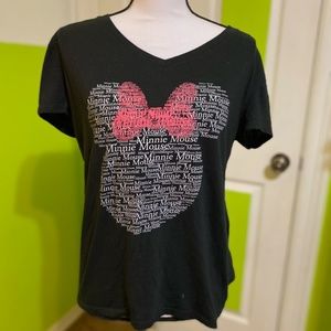 Black Minnie Mouse graphic tee